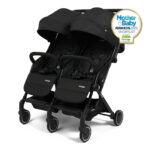 Puggle City Traveller Light Weight Compact Fold Twin Pushchair - Storm Black