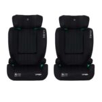 Puggle Easy Fix Plus i-Size R129 100-150cm ISOFIX Eco Booster Seats (2 Pack) - Storm Black (4-12 Years)