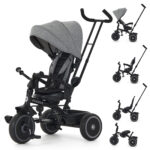 Puggle Easy Twist 6-in-1 Folding Trike with Parent Handle - Melange Grey (9 Months - 5 Years)