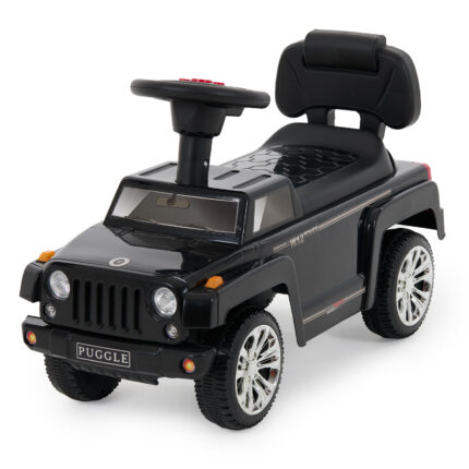 Puggle Elite Sport 2-in-1 Musical Ride on Car - Black (18 Months - 6 Years)