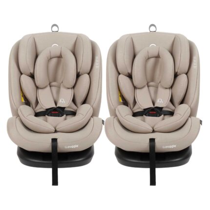 Puggle Lockton 360° Rotate Luxe Group 0+/1/2/3 Car Seat (2 Pack) - Cashmere (0-12 Years)