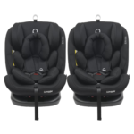 Puggle Lockton 360° Rotate Luxe Group 0+/1/2/3 Car Seat (2 Pack) - Storm Black (0-12 Years)
