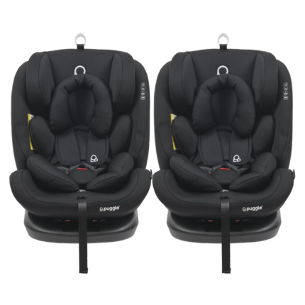 Puggle Lockton 360° Rotate Luxe Group 0+/1/2/3 Car Seat (2 Pack) - Storm Black (0-12 Years)