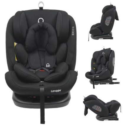 Puggle Lockton 360° Rotate Luxe Group 0+/1/2/3 Car Seat - Storm Black (0-12 Years)
