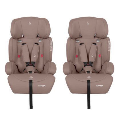 Puggle Maxi Gro Comfort Group 1/2/3 Eco Car Seat Booster Seat (2 Pack) - Truffle (9 Months-12 Years)