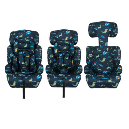 Puggle Maxi Gro Comfort Plus Group 1/2/3 Eco Car Seat Booster Seat with Insert - Dino (9 Months-12 Years)