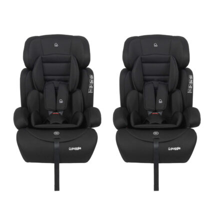 Puggle Maxi Gro Plus Group 1/2/3 Eco Car Seat Booster with Insert (2 Pack) - Storm Black (9 Months-12 Years)