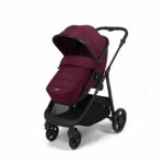 Puggle Monaco XT 2-in-1 Travel System with Henbury Cot Bed & Eco Fibre Mattress 14-Piece Bundle - Burgundy