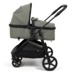 Puggle Monaco XT 2-in-1 Travel System with Henbury Cot Bed & Fibre Mattress 15-Piece Bundle - Seagrass