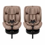 Puggle Safe Click i-Size R129 40-150cm 360 Rotate Eco ISOFIX Car Seat 2 Pack - Truffle (0-12 Years)