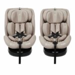 Puggle Safe Click i-Size R129 40-150cm 360 Rotate Eco ISOFIX Car Seats (2 Pack) - Cashmere (0-12 Years)