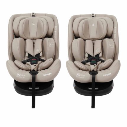 Puggle Safe Click i-Size R129 40-150cm 360 Rotate Eco ISOFIX Car Seats (2 Pack) - Cashmere (0-12 Years)