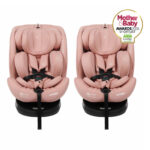 Puggle Safe Click i-Size R129 40-150cm 360 Rotate Eco ISOFIX Car Seats (2 Pack) - Blush Pink (0-12 Years)