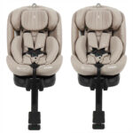 Puggle Safe Click Luxe 40-150cm i-Size 360° Rotate Group 0+/1/2/3 Car Seat (2 Pack) - Cashmere (0-12 Years)