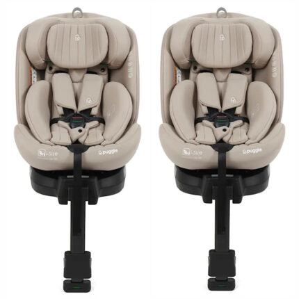 Puggle Safe Click Luxe 40-150cm i-Size 360° Rotate Group 0+/1/2/3 Car Seat (2 Pack) - Cashmere (0-12 Years)