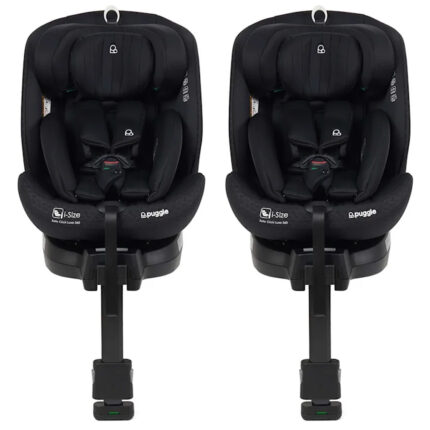 Puggle Safe Click Luxe 40-150cm i-Size 360° Rotate Group 0+/1/2/3 Car Seat (2 Pack) - Storm Black (0-12 Years)