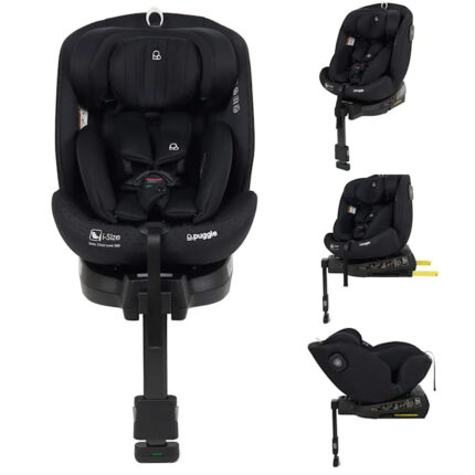 Puggle Safe Click Luxe 40-150cm i-Size R129 360° Rotate Group 0+/1/2/3 Eco Car Seat - Storm Black (0-12 Years)