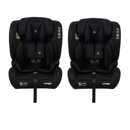 Puggle Style Fix Comfort Plus i-Size 76-150cm ISOFIX Car Seats (2 Pack) - Storm Black (15 Months - 12 Years)