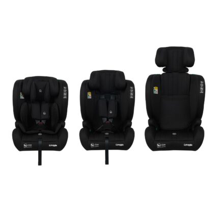 Puggle Style Fix Comfort Plus i-Size R129 76-150cm Eco ISOFIX Car Seat - Storm Black (15 Months - 12 Years)