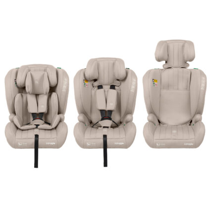 Puggle Style Fix Comfort Plus i-Size R129 76-150cm Eco ISOFIX Car Seat - Cashmere (15 Months - 12 Years)