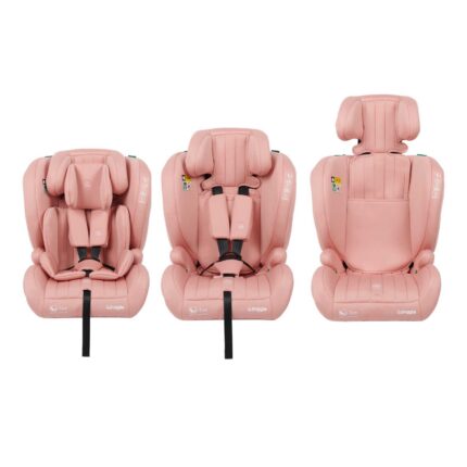 Puggle Style Fix Comfort Plus i-Size R129 76-150cm Eco ISOFIX Car Seat - Blush Pink (15 Months - 12 Years)