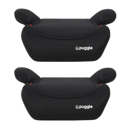 Puggle Travel & Go Group 3 Eco Backless Booster Seats (2 Pack) - Storm Black (6-12 Years)