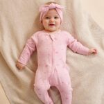 Purebaby 2 Pack Zip Sleepsuit - Pale Pink Blossom Pack