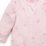 Purebaby 2 Pack Zip Sleepsuit - Pale Pink Blossom Pack