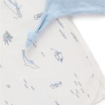 Purebaby Bunny Comforter & Swaddle Set - Vanilla Nautical