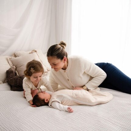 Purflo Swaddle to Sleep Bag 0-4m 2.5 Tog - Lightweight - Sand