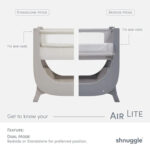 Shnuggle Air Lite Bedside Crib Bundle - Taupe