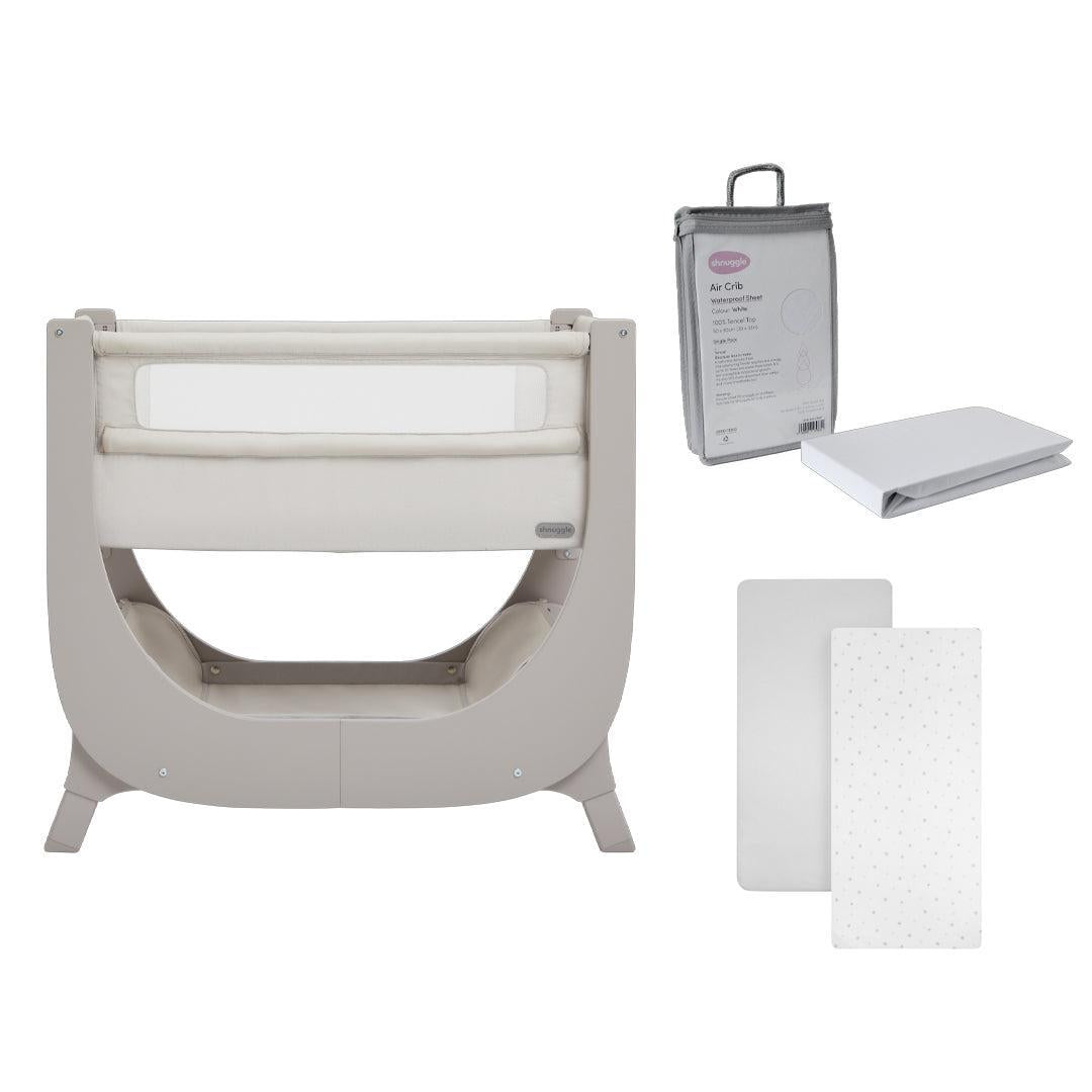 Shnuggle Air Lite Bedside Crib Bundle – Taupe - Baby Travel Shnuggle Air Lite Bedside Crib Bundle - Taupe