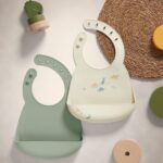 Silicone Bibs (2 Pack) - Dino Teal