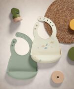 Silicone Bibs (2 Pack) - Dino Teal