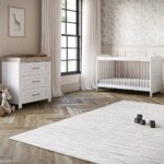 Silver Cross Valencia 2 Piece Nursery Set (Cot Bed & Dresser) - Ash White