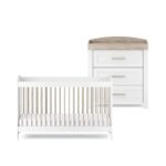 Silver Cross Valencia 2 Piece Nursery Set (Cot Bed & Dresser) - Ash White
