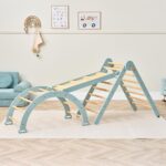 Tutti Bambini Scala Montessori 3 In 1 Pikler Climbing Frame With Climbing Wall - Ocean Stone