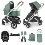 UPPAbaby Cruz V2 Pushchair with Carrycot, Nuna Pipa Lite LX Car Seat, ISOFIX Base & 4pc Accessory Set - Emmett