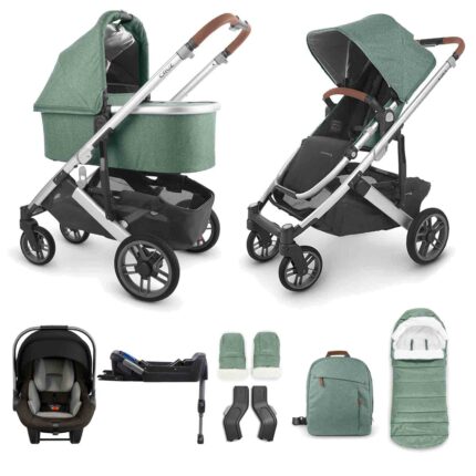 UPPAbaby Cruz V2 Pushchair with Carrycot, Nuna Pipa Lite LX Car Seat, ISOFIX Base & 4pc Accessory Set - Emmett