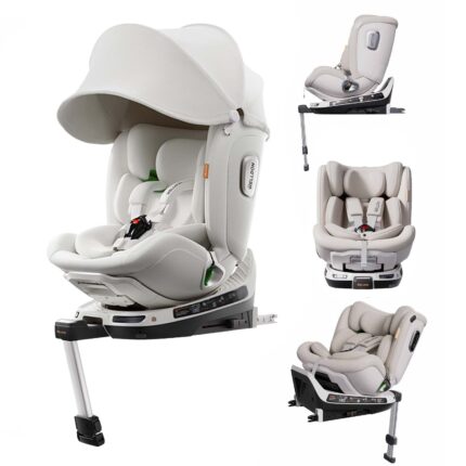 Welldon Smart Rotate 2 Pro I-size 40-125cm Isofix Car Seat - Ivory (Birth-7years)